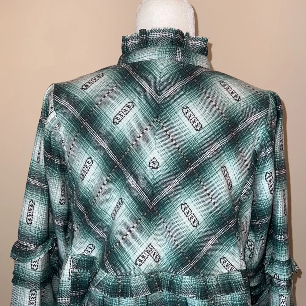 Free People Redwood Flannel Mini Dress Green - Picture 9 of 16